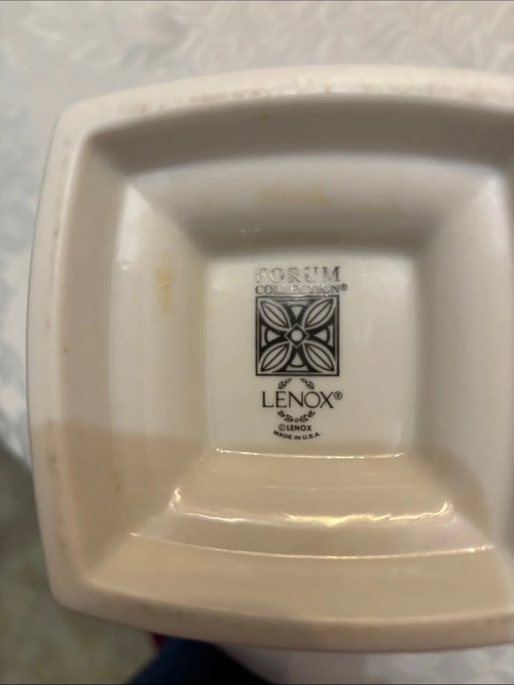 Lenox Cream Ceramic Decorative Vase with Subtle Relief